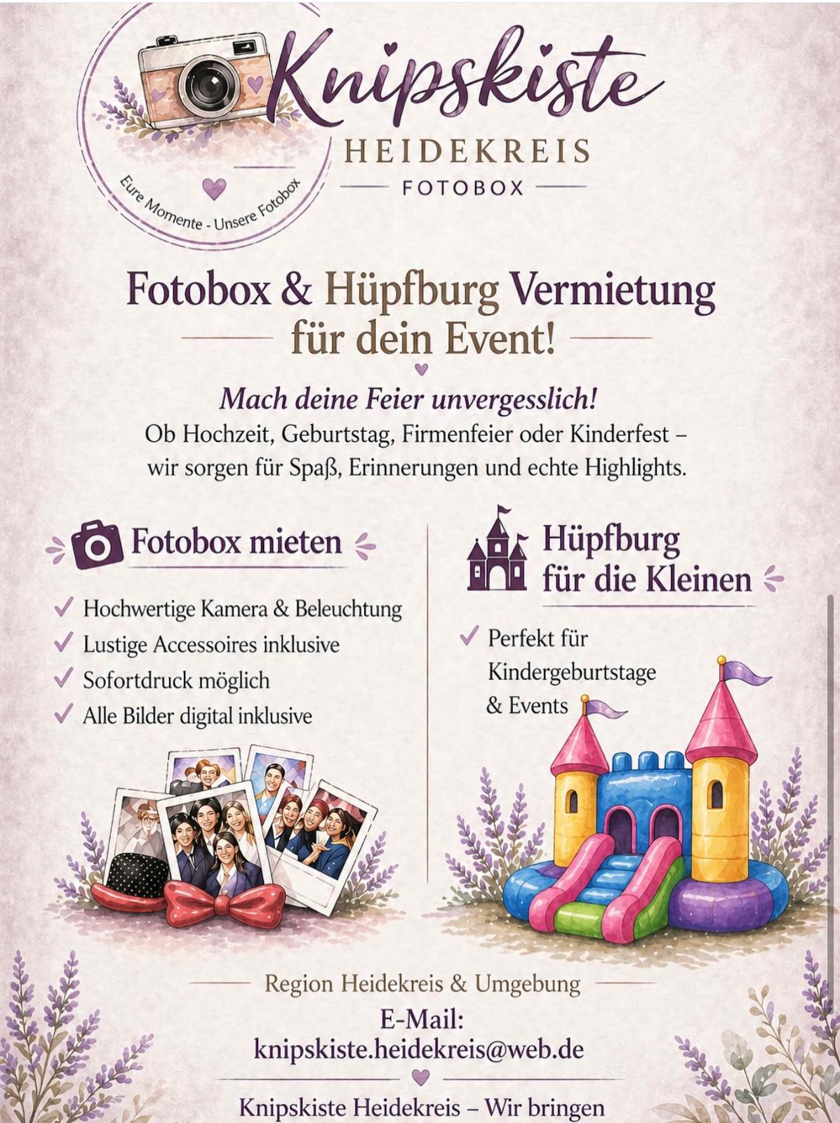 Werbung Fotobox & Hüpfburg